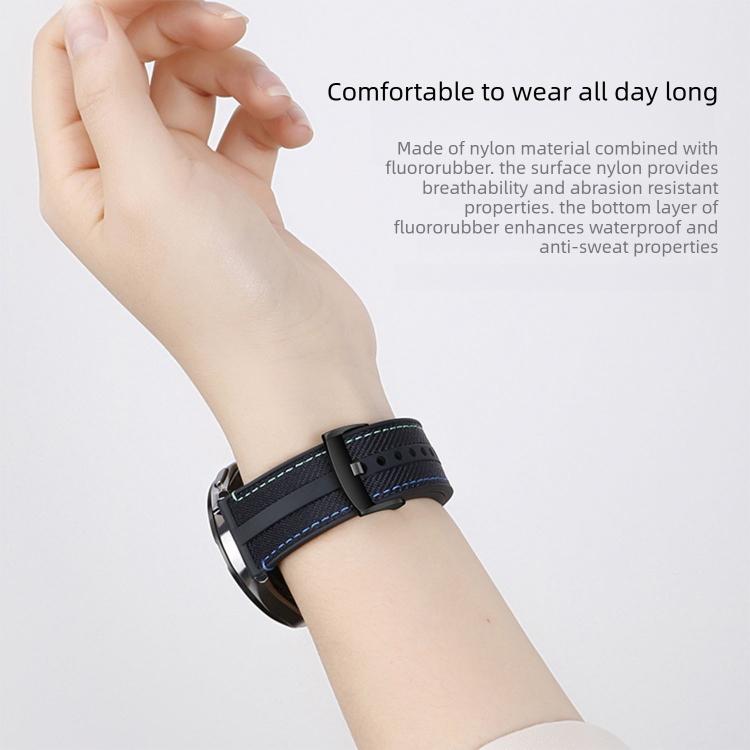 Fluorocarbon Rubber Composite Nylon Watch Band, For Xiaomi Watch S5 46mm