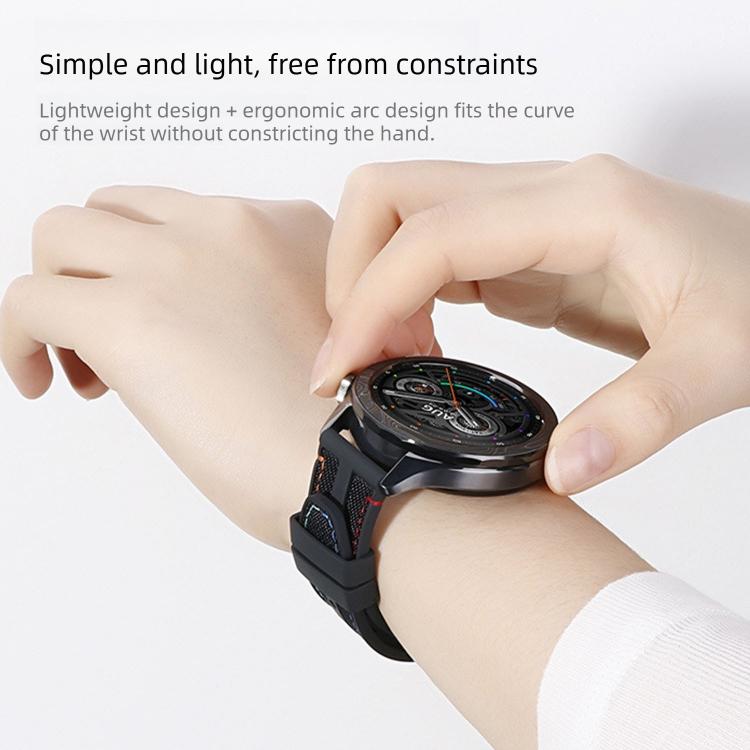 Fluorocarbon Rubber Composite Nylon Watch Band, For Xiaomi Watch S5 46mm