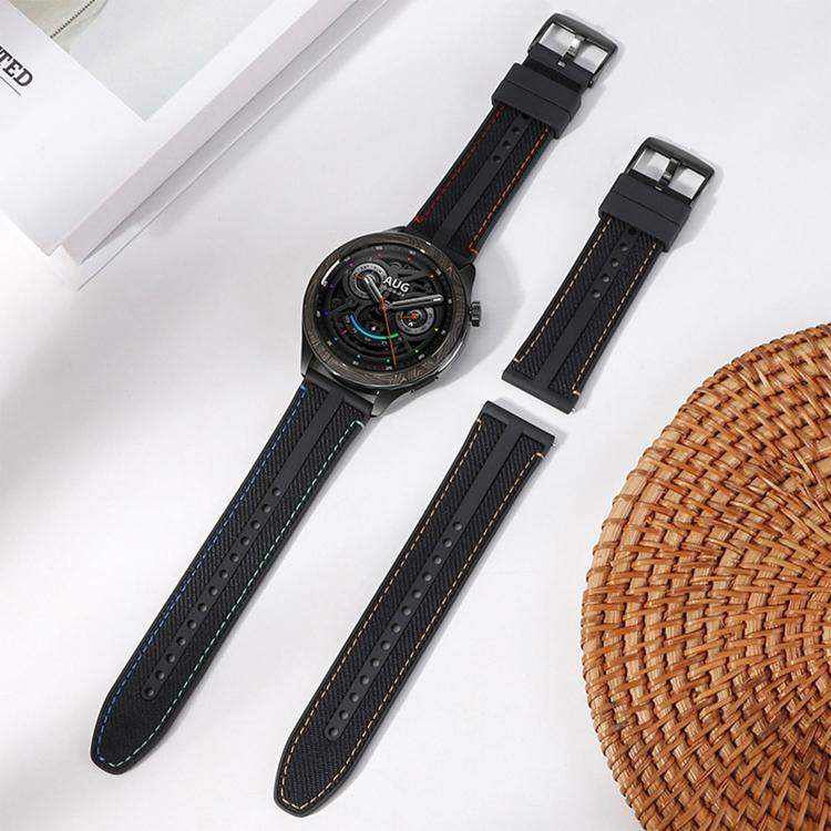 Fluorocarbon Rubber Composite Nylon Watch Band, For Xiaomi Watch S5 46mm