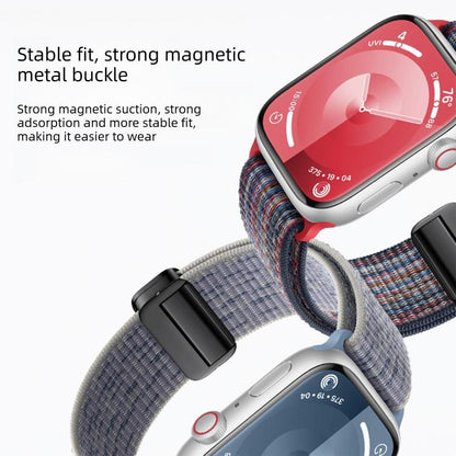 Magnetic Buckle Loop Nylon Watch Band, For Apple Watch 46mm / 49mm / 45mm / 44mm, For Apple Watch 42mm / 41mm / 40mm / 38mm