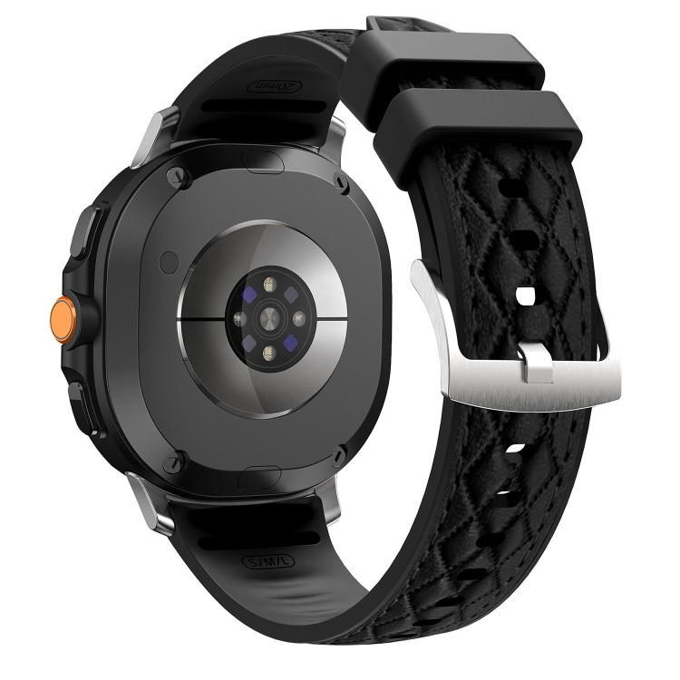 Diamond Texture Vegan Leather Silicone Watch Band, For Samsung Galaxy Watch8 / Watch8 Classic