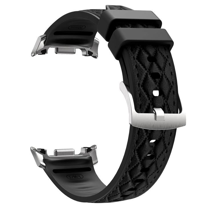 Diamond Texture Vegan Leather Silicone Watch Band, For Samsung Galaxy Watch8 / Watch8 Classic