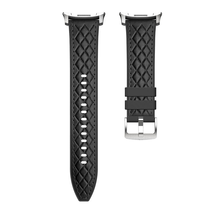 Diamond Texture Vegan Leather Silicone Watch Band, For Samsung Galaxy Watch8 / Watch8 Classic