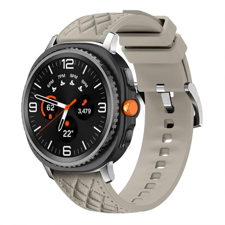 Diamond Texture Vegan Leather Silicone Watch Band, For Samsung Galaxy Watch8 / Watch8 Classic