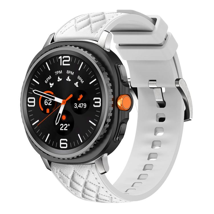 Diamond Texture Vegan Leather Silicone Watch Band, For Samsung Galaxy Watch8 / Watch8 Classic