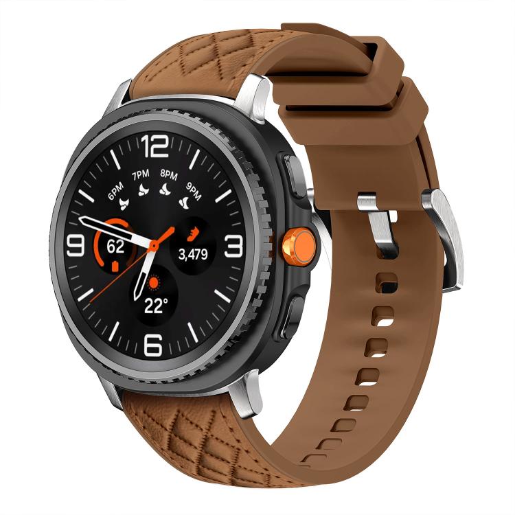 Diamond Texture Vegan Leather Silicone Watch Band, For Samsung Galaxy Watch8 / Watch8 Classic