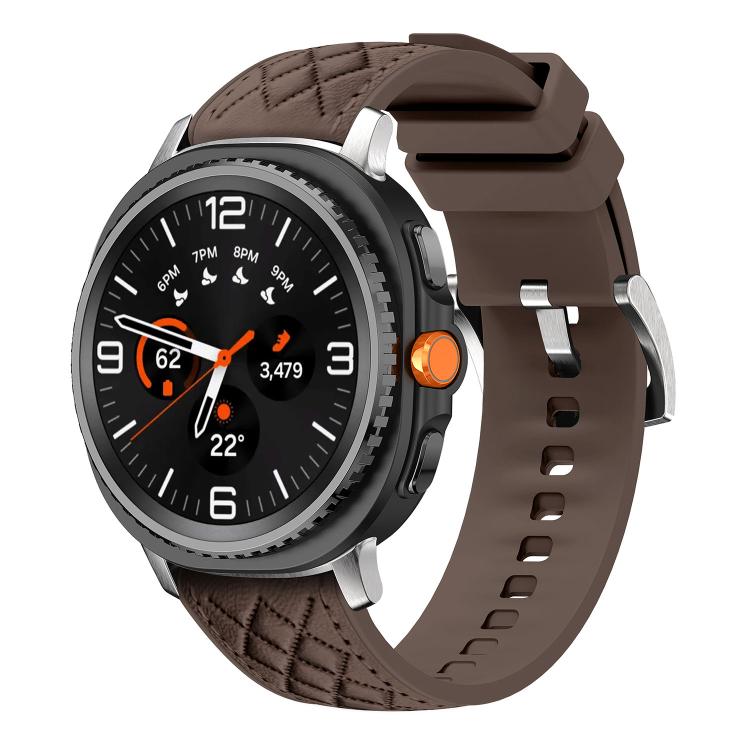 Diamond Texture Vegan Leather Silicone Watch Band, For Samsung Galaxy Watch8 / Watch8 Classic
