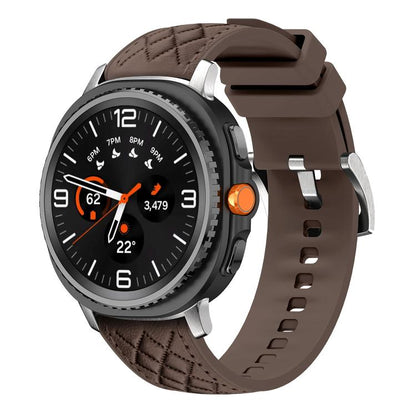 Diamond Texture Vegan Leather Silicone Watch Band, For Samsung Galaxy Watch8 / Watch8 Classic