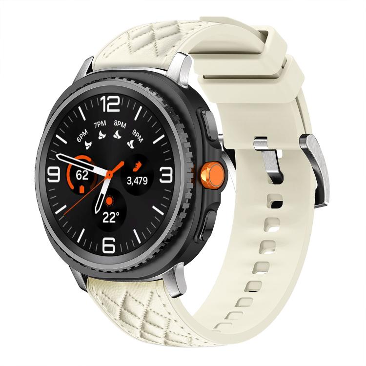 Diamond Texture Vegan Leather Silicone Watch Band, For Samsung Galaxy Watch8 / Watch8 Classic