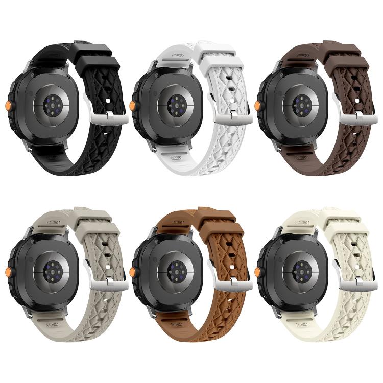 Diamond Texture Vegan Leather Silicone Watch Band, For Samsung Galaxy Watch8 / Watch8 Classic