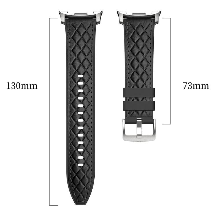Diamond Texture Vegan Leather Silicone Watch Band, For Samsung Galaxy Watch8 / Watch8 Classic