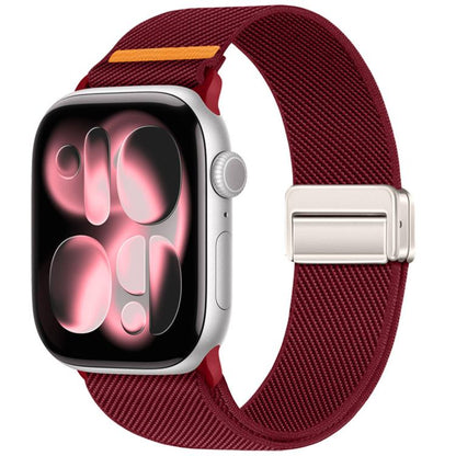 Double Magnetic Buckle Single-Stitched Nylon Watch Band, For Apple Watch 49mm / 46mm / 45mm / 44mm, For Apple Watch 42mm / 41mm / 40mm / 38mm