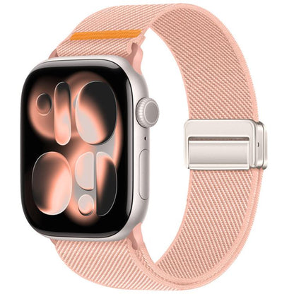 Double Magnetic Buckle Single-Stitched Nylon Watch Band, For Apple Watch 49mm / 46mm / 45mm / 44mm, For Apple Watch 42mm / 41mm / 40mm / 38mm