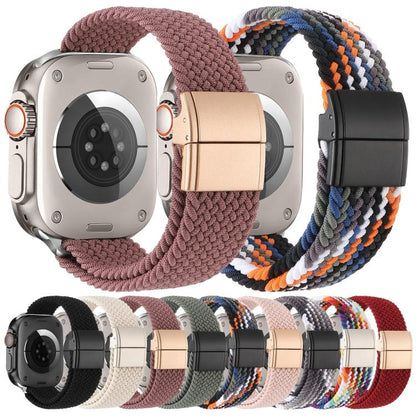 Metal Buckle Magnetic Clasp Nylon Woven Watch Band, For Apple Watch 49mm / 46mm / 45mm / 44mm, For Apple Watch 42mm / 41mm / 40mm / 38mm