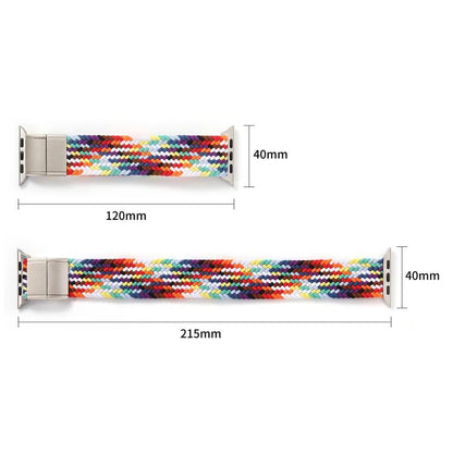 Metal Buckle Magnetic Clasp Nylon Woven Watch Band, For Apple Watch 49mm / 46mm / 45mm / 44mm, For Apple Watch 42mm / 41mm / 40mm / 38mm