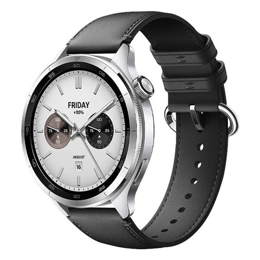 Solid Color Round Buckle Genuine Leather Watch Band, For Xiaomi Watch S4