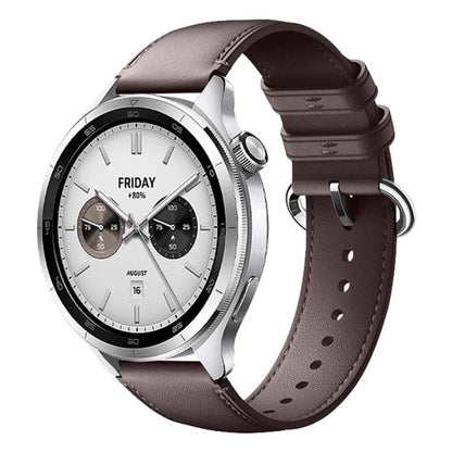 Solid Color Round Buckle Genuine Leather Watch Band, For Xiaomi Watch S4