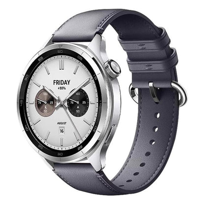 Solid Color Round Buckle Genuine Leather Watch Band, For Xiaomi Watch S4