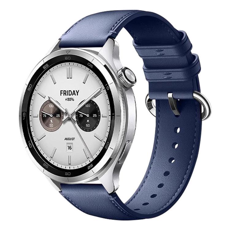 Solid Color Round Buckle Genuine Leather Watch Band, For Xiaomi Watch S4