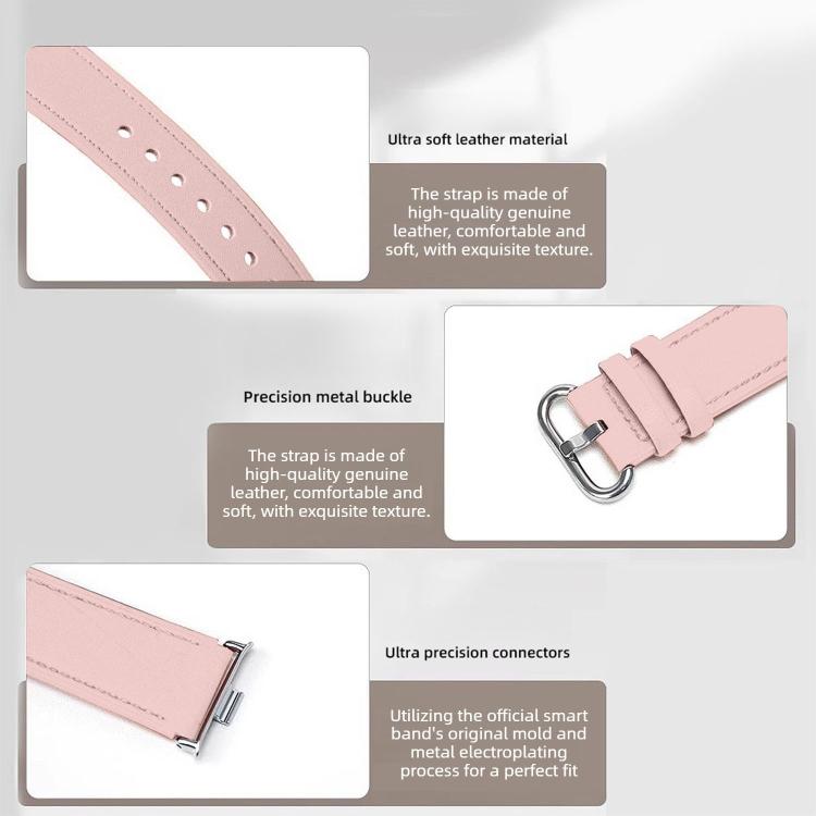 Solid Color Round Buckle Genuine Leather Watch Band, For Xiaomi Watch S4