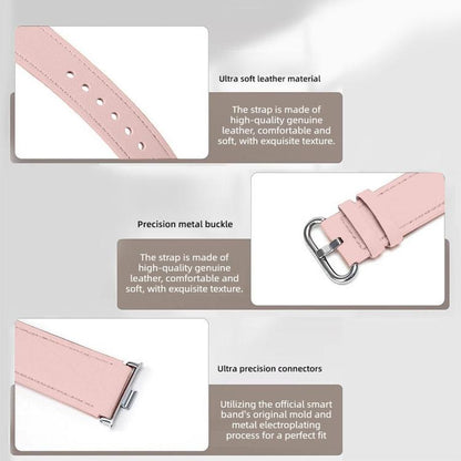 Solid Color Round Buckle Genuine Leather Watch Band, For Xiaomi Watch S4