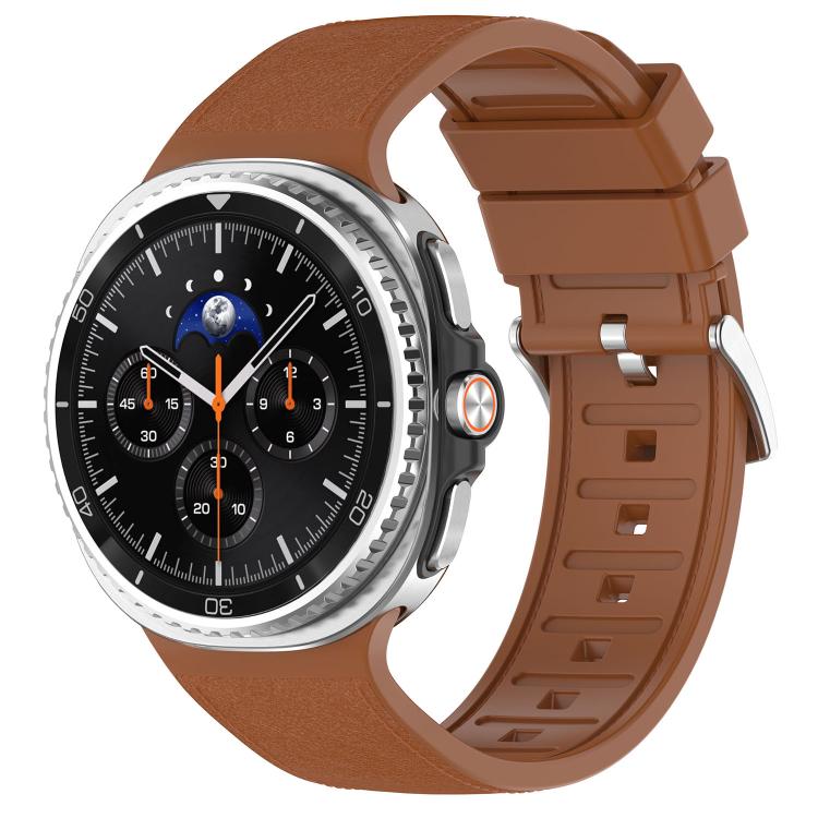 Silicone Integrated Vegan Leather Watch Band, For Samsung Galaxy Watch8 / Watch8 Classic