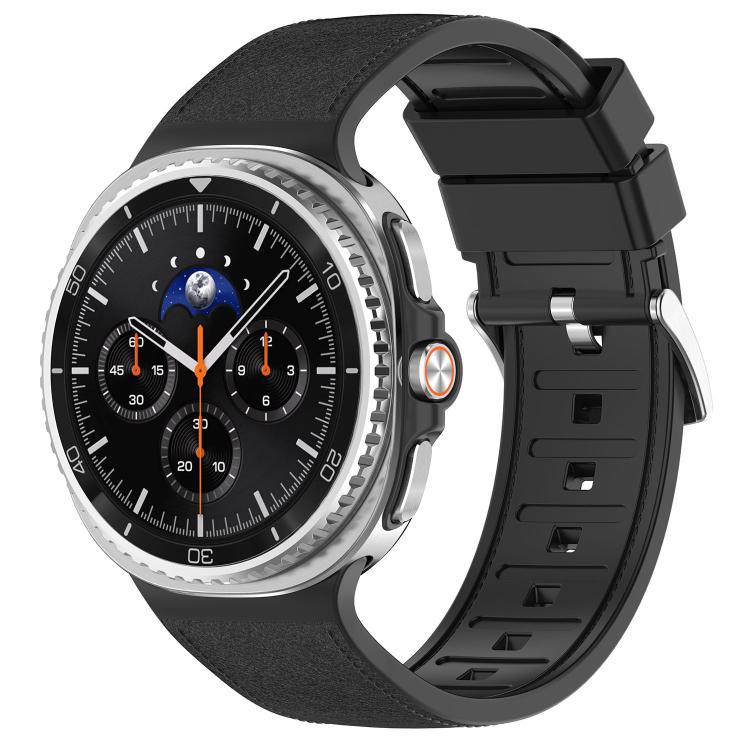 Silicone Integrated Vegan Leather Watch Band, For Samsung Galaxy Watch8 / Watch8 Classic