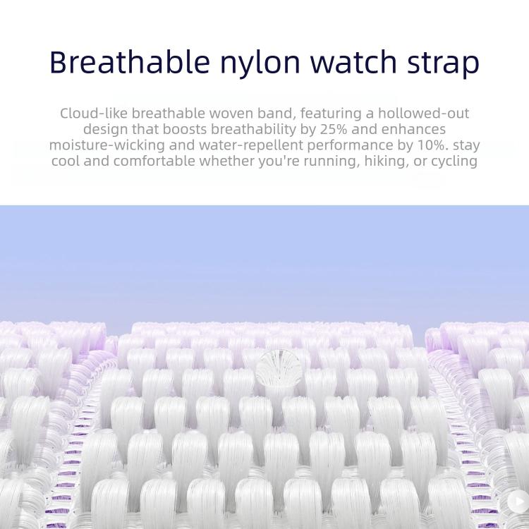 Double-Link Cloud-Feel Breathable Nylon Loop Metal Head Watch Band, For Xiaomi Band  10 Pro / Redmi Watch 6 / 5