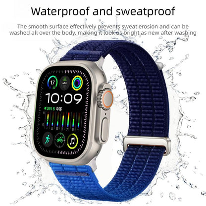 Double-Link Cloud-Feel Breathable Nylon Loop Metal Head Watch Band, For Apple Watch 46mm / 49mm / 45mm / 44mm, For Apple Watch 42mm / 41mm / 40mm / 38mm