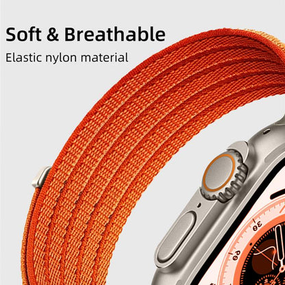 Cloud-Feel Breathable Nylon Woven Metal Head Watch Band, For Apple Watch 46mm / 49mm / 45mm / 44mm, For Apple Watch 42mm / 41mm / 40mm / 38mm