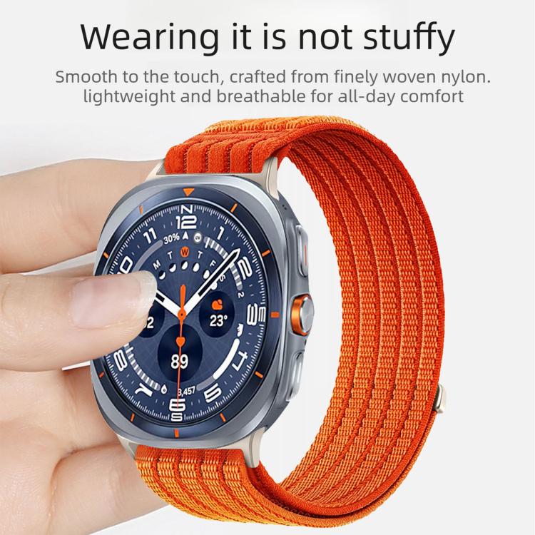 Cloud-Feel Breathable Nylon Woven Metal Head Watch Band, For Samsung Galaxy Watch Ultra 47mm / Ultra 2025