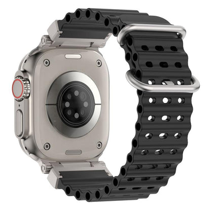 Pioneer Ocean Mecha Metal Connector Silicone Watch Band, For Apple Watch 46mm / 49mm / 45mm / 44mm