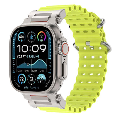 Pioneer Ocean Mecha Metal Connector Silicone Watch Band, For Apple Watch 46mm / 49mm / 45mm / 44mm