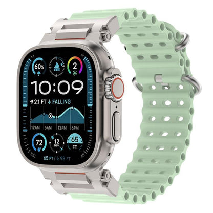 Pioneer Ocean Mecha Metal Connector Silicone Watch Band, For Apple Watch 46mm / 49mm / 45mm / 44mm