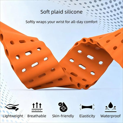 Pioneer Ocean Mecha Metal Connector Silicone Watch Band, For Apple Watch 46mm / 49mm / 45mm / 44mm