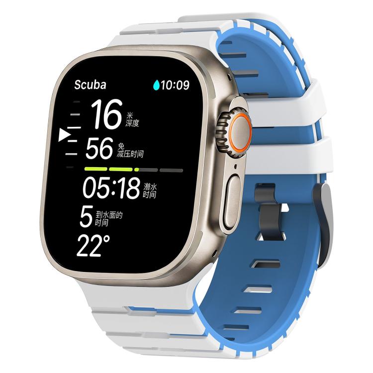 Piano Texture Two Color Silicone Watch Band, For Apple Watch 46mm / 49mm / 45mm / 44mm