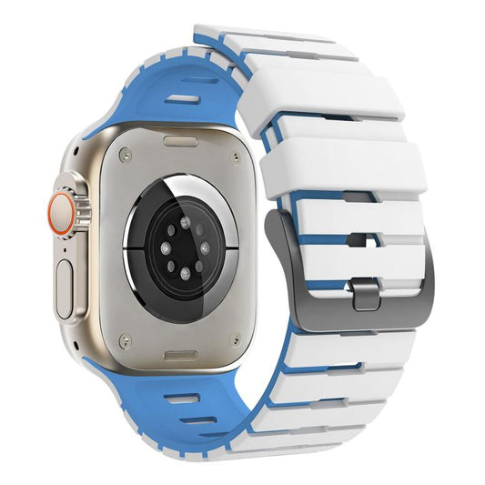 Piano Texture Two Color Silicone Watch Band, For Apple Watch 46mm / 49mm / 45mm / 44mm