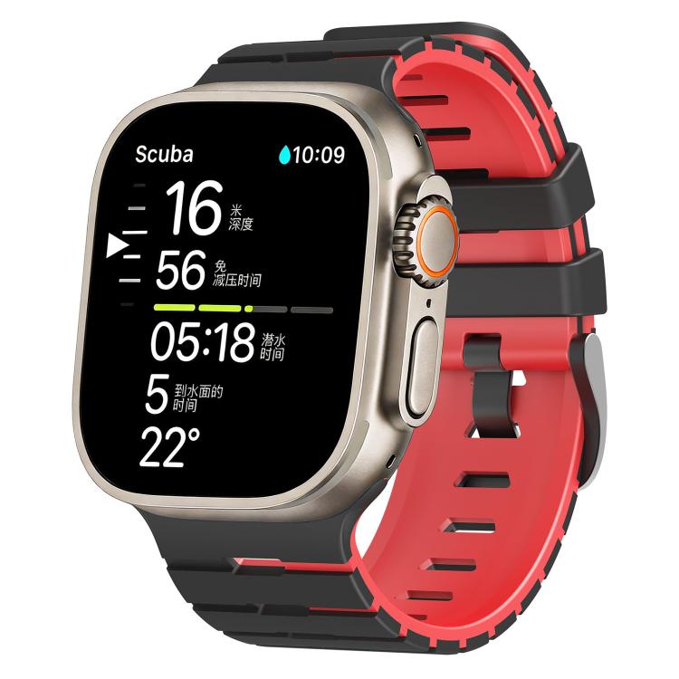 Piano Texture Two Color Silicone Watch Band, For Apple Watch 46mm / 49mm / 45mm / 44mm