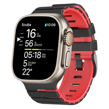 Piano Texture Two Color Silicone Watch Band, For Apple Watch 46mm / 49mm / 45mm / 44mm