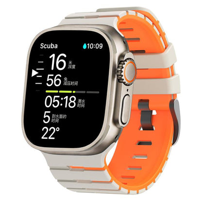 Piano Texture Two Color Silicone Watch Band, For Apple Watch 46mm / 49mm / 45mm / 44mm