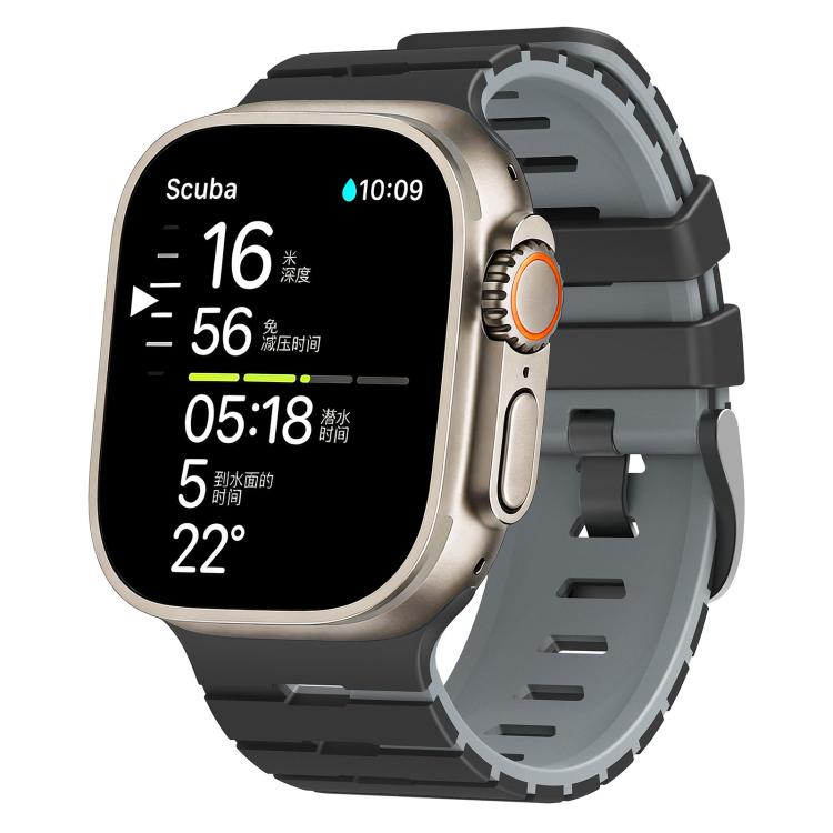 Piano Texture Two Color Silicone Watch Band, For Apple Watch 46mm / 49mm / 45mm / 44mm