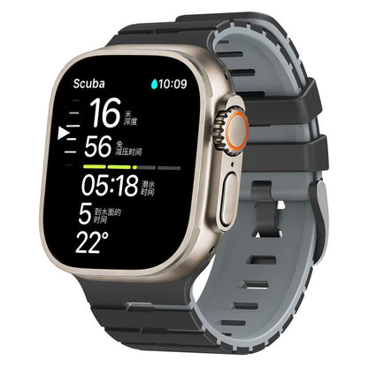 Piano Texture Two Color Silicone Watch Band, For Apple Watch 46mm / 49mm / 45mm / 44mm