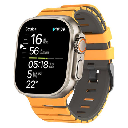 Piano Texture Two Color Silicone Watch Band, For Apple Watch 46mm / 49mm / 45mm / 44mm