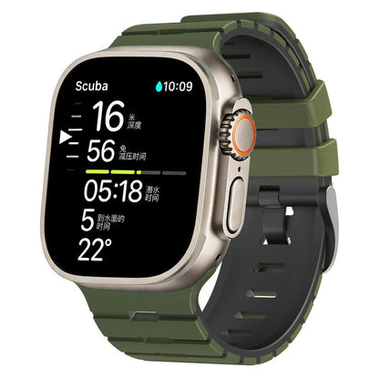 Piano Texture Two Color Silicone Watch Band, For Apple Watch 46mm / 49mm / 45mm / 44mm
