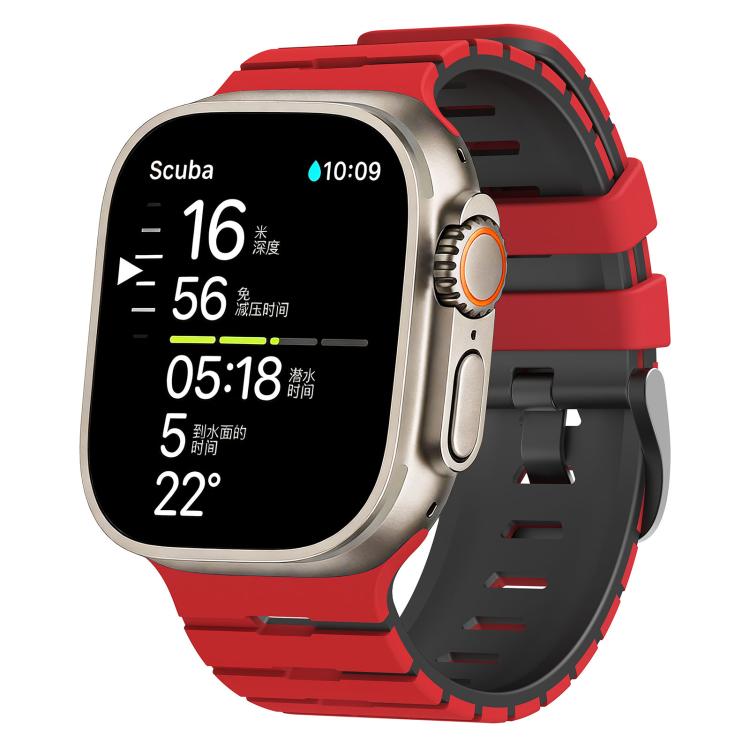 Piano Texture Two Color Silicone Watch Band, For Apple Watch 46mm / 49mm / 45mm / 44mm