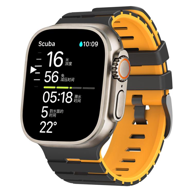 Piano Texture Two Color Silicone Watch Band, For Apple Watch 46mm / 49mm / 45mm / 44mm