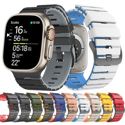 Piano Texture Two Color Silicone Watch Band, For Apple Watch 46mm / 49mm / 45mm / 44mm