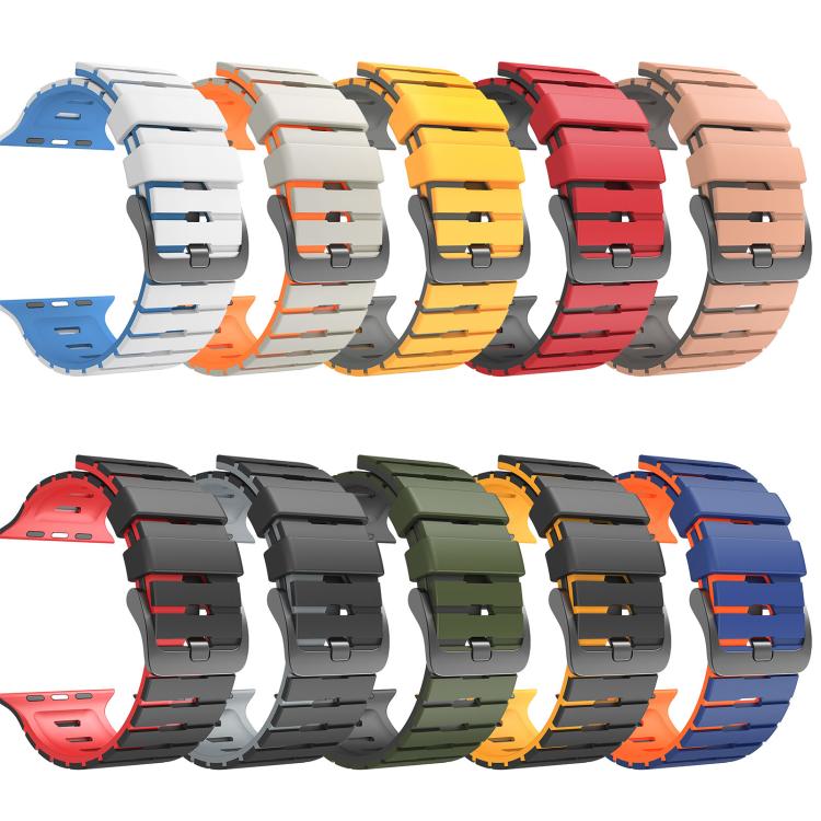 Piano Texture Two Color Silicone Watch Band, For Apple Watch 46mm / 49mm / 45mm / 44mm