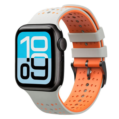 Starry Sky Pattern Two Color Silicone Watch Band, For Apple Watch 46mm / 49mm / 45mm / 44mm