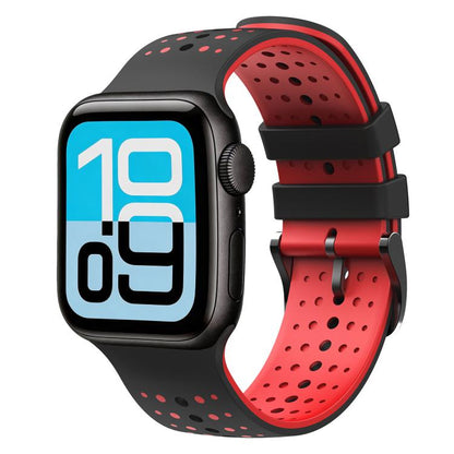 Starry Sky Pattern Two Color Silicone Watch Band, For Apple Watch 46mm / 49mm / 45mm / 44mm